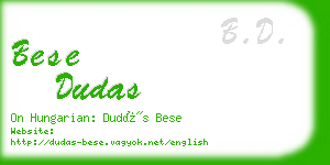 bese dudas business card